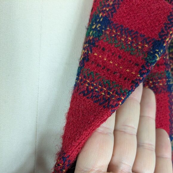 Vintage Talbots Blazer Jacket Plaid Velvet Tartan Holiday Christmas Wool Red 12 - Picture 11 of 13